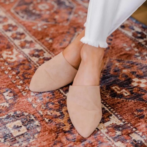 Pink Lily Shoes - NIB Warm Taupe Suede Mules